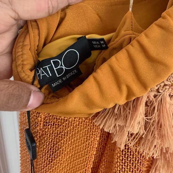 PatBo Netted Fringe Beach Dress Sunflower - Picture 4 of 6